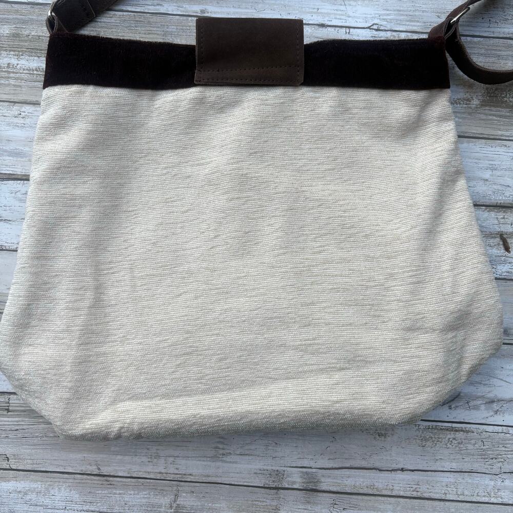 Earthbound Trading Co Purse Afghanistan Inspired Boho Leather Cotton Convertible - Picture 6 of 12